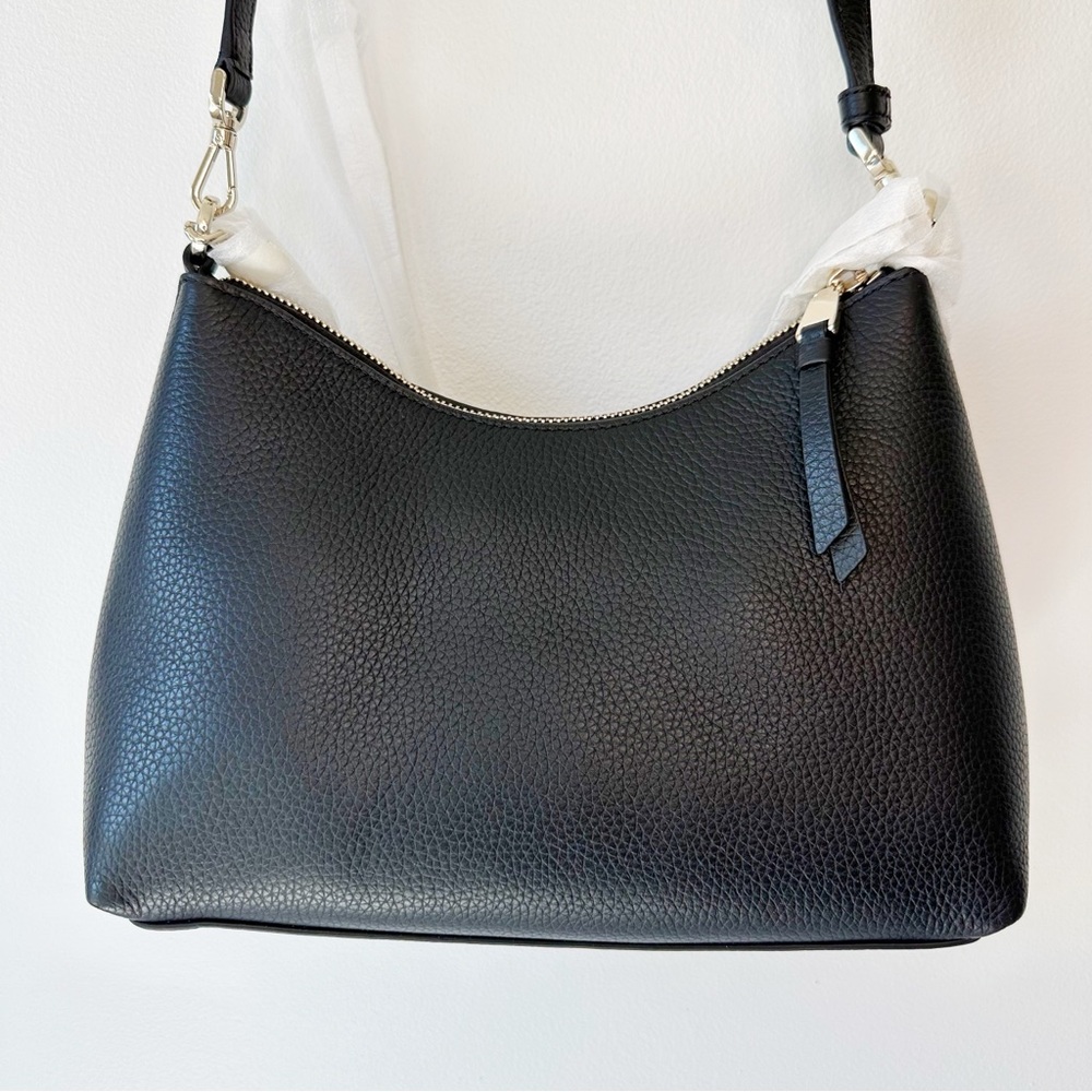Kate Spade NWT Black Leather Zippy Convertible Crossbody Top Zip Bag K9374 - Picture 2 of 16